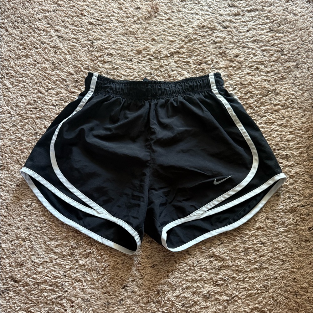 Nike Women's Black and White Athletic Shorts